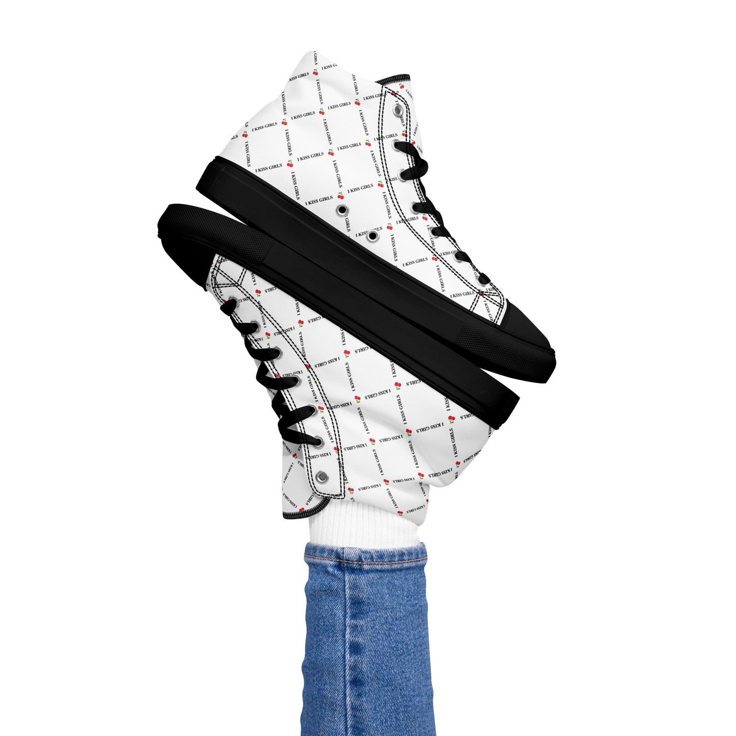I Kiss Girls High Top Canvas Shoes - Liberate Love